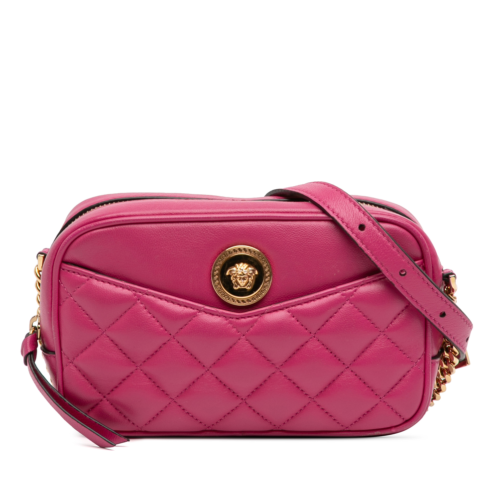 Pre-Loved Versace Quilted Lambskin La Medusa Camera Bag